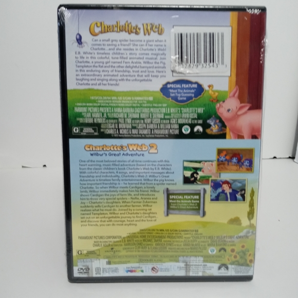 Charlotte's Web / Charlotte's Web 2 2 Movie Collection DVD NIB - Picture 2 of 2